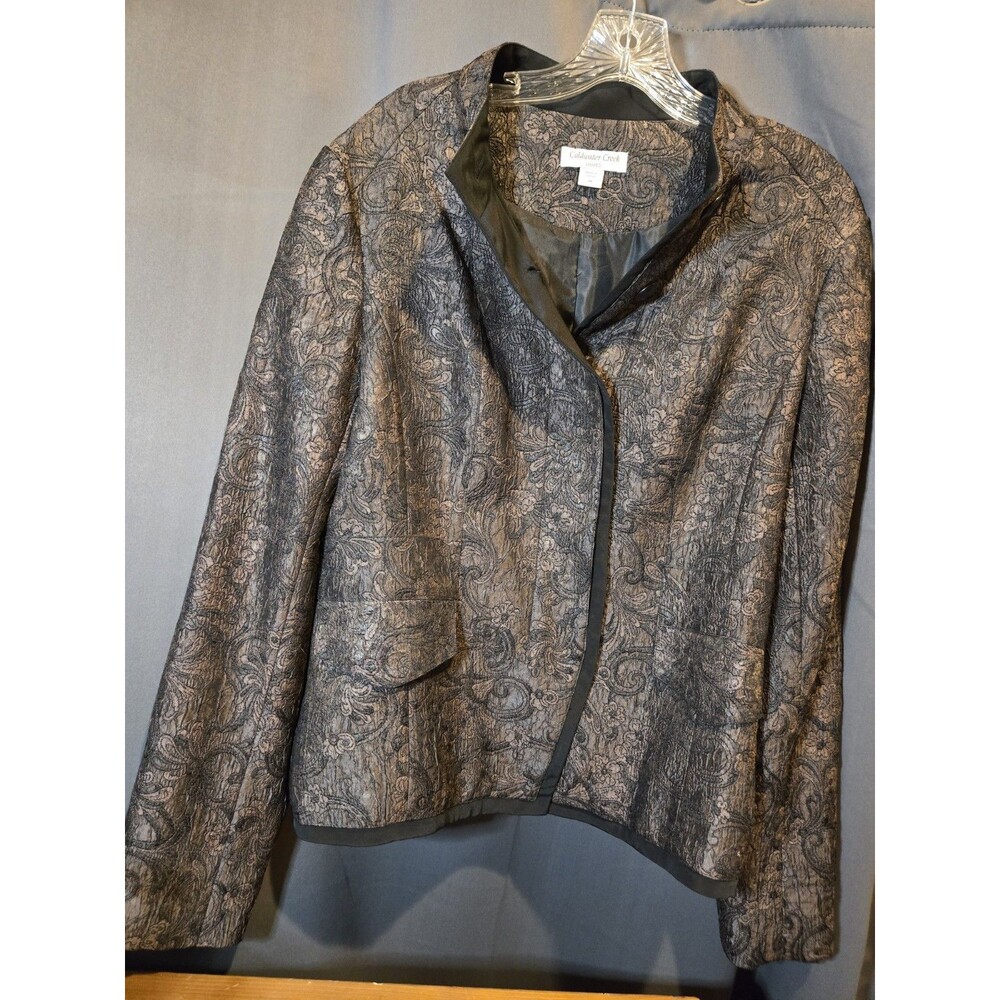 Coldwater Creek Womens Jacket Blazer Paisley Long Sleeves, Size 10